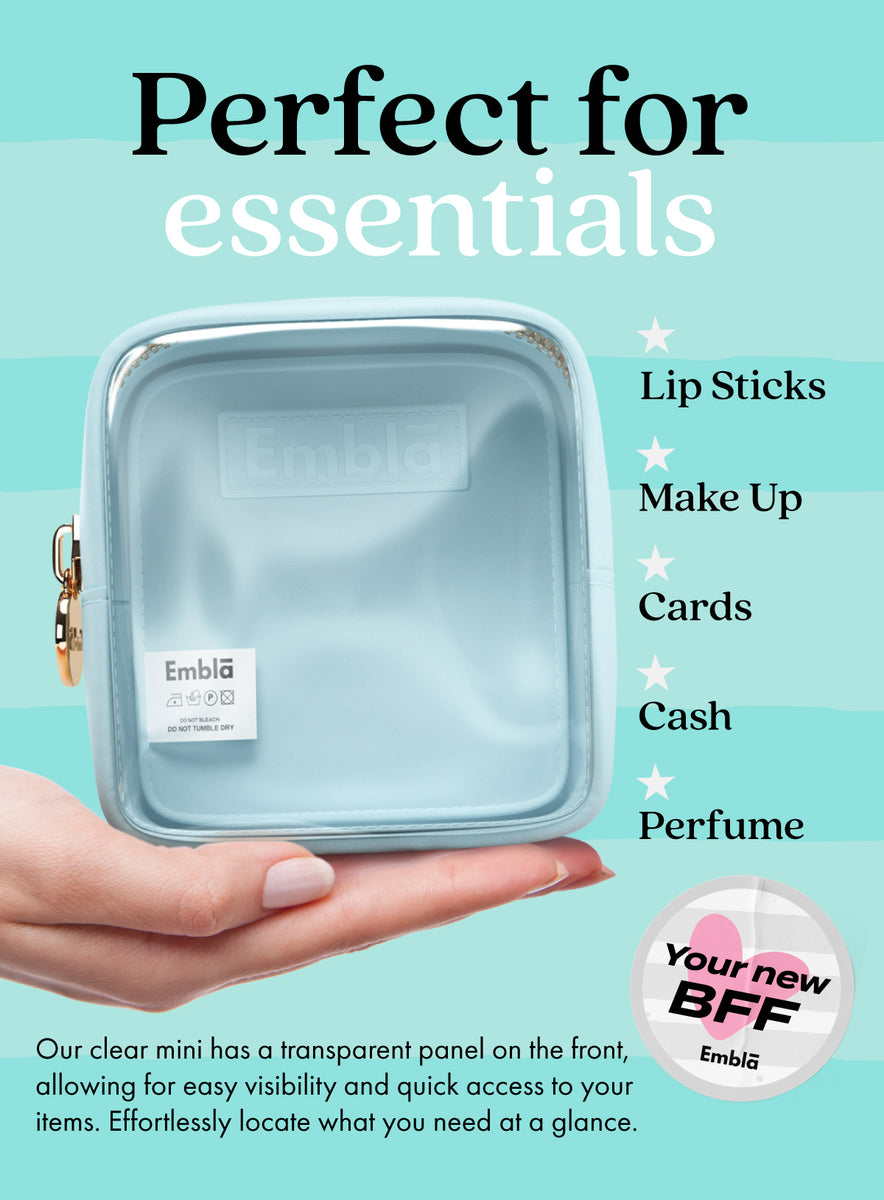 Embla Clear Cosmetic Bag Mini Big Makeup Bag Women Clear Pouch Cosmetics  Bags Zipper Cute Pouches Make Up Travel Toiletry Essentials Preppy Pink  Purse