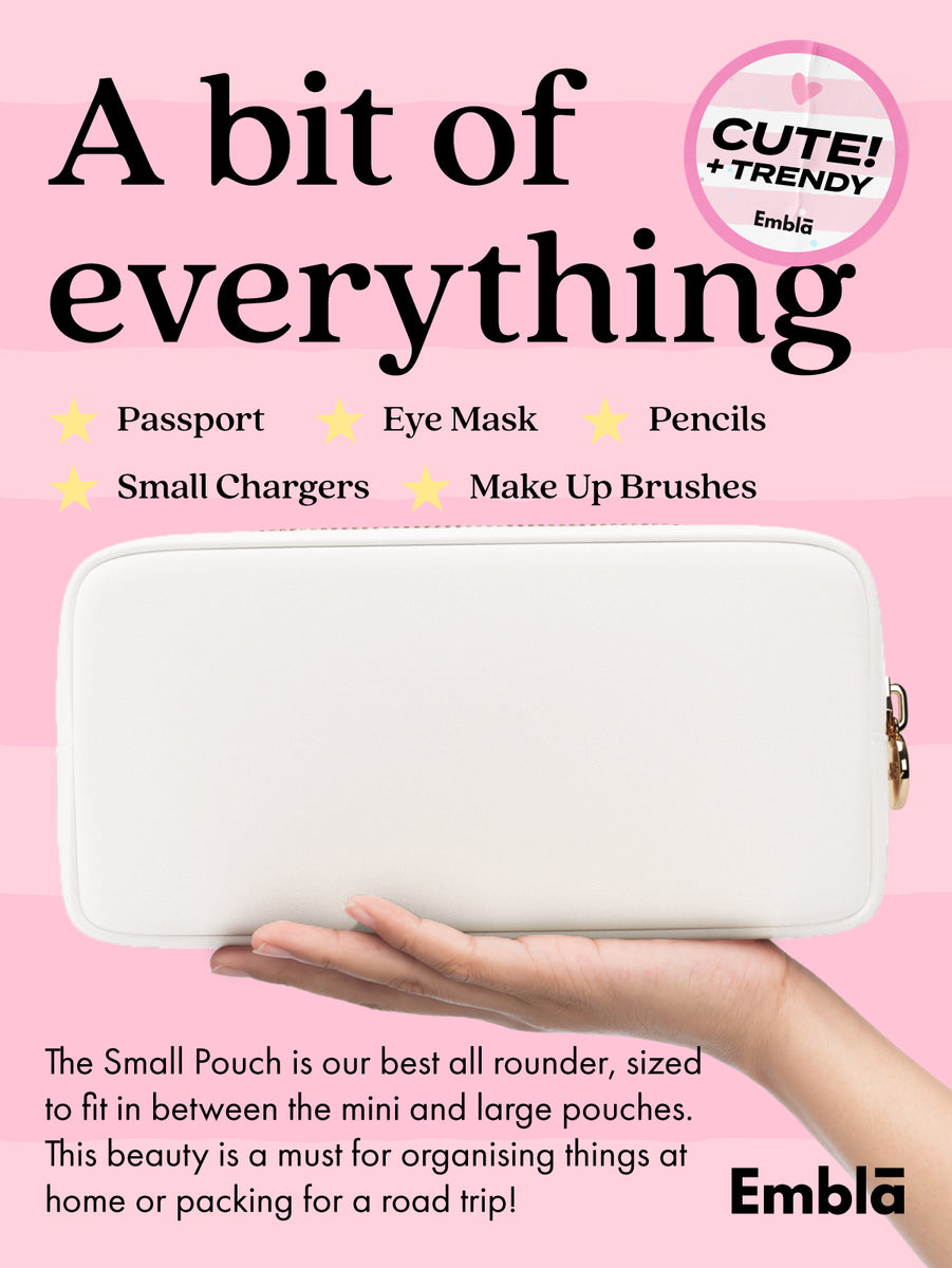  Embla Clear Cosmetic Bag Mini Big Makeup Bag Women Clear Pouch  Cosmetics Bags Zipper Cute Pouches Make Up Travel Toiletry Essentials  Preppy Pink Purse Organizer Bags (Sand, Mini) : Beauty 