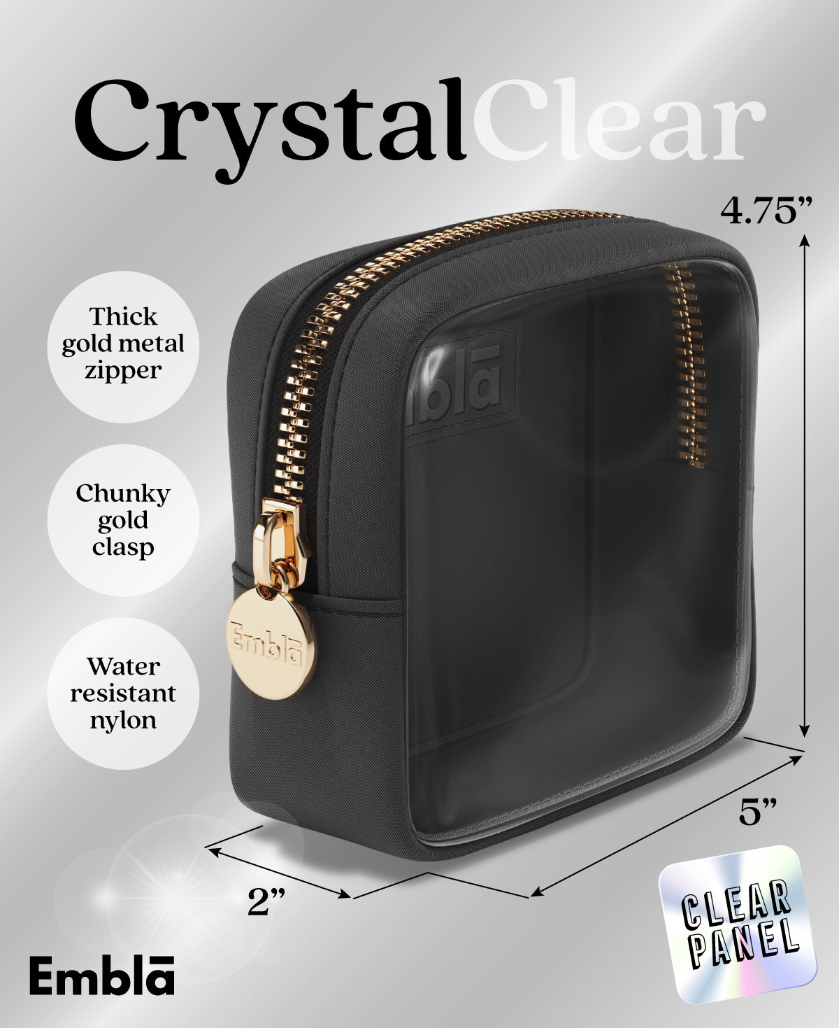 SkyTen Chenille Letter Make Up Bag Nylon Cosmetic Case Stuff Glam Stoney  Clover Dupe Travel Organizer (Camel, X-Large)