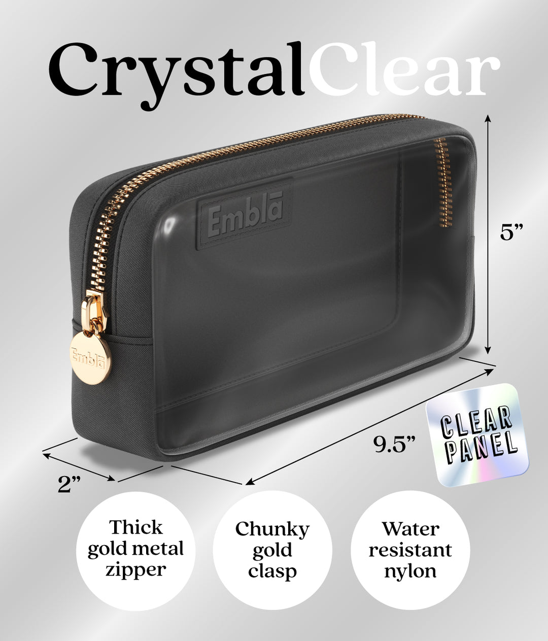 Clear Small Black Pouch