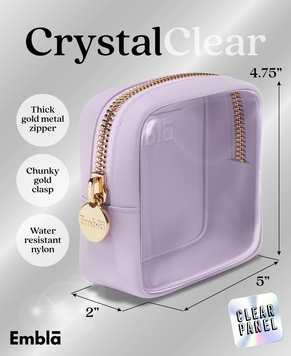 ZZFENGKR Make-up-Tasche Transparent, Wasserdicht – Violett, 12,7x12x5 Cm, Mini-Größe Für Kosmetik & Kleinkram