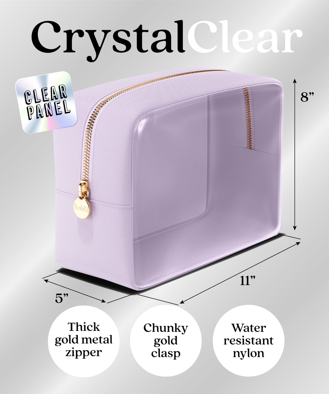 Clear Large Lilac Pouch