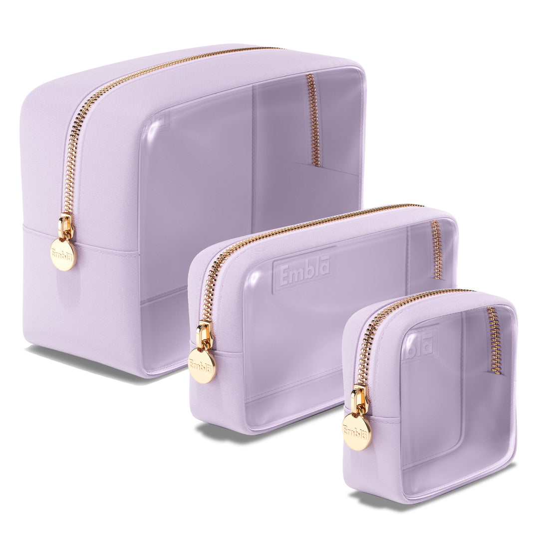 3-Pack Clear Lilac Pouches