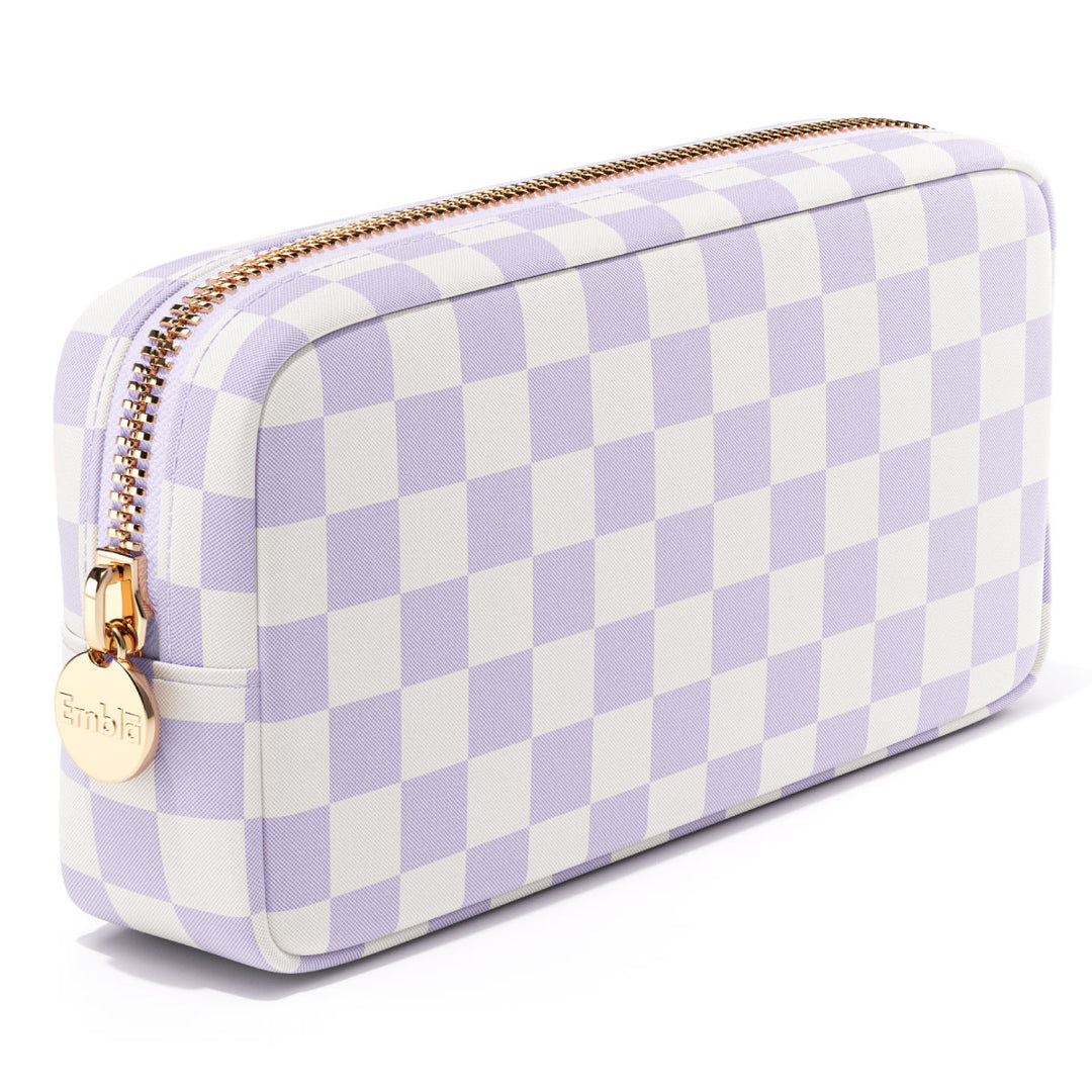 Checkered Small Dusty Rose Pouch