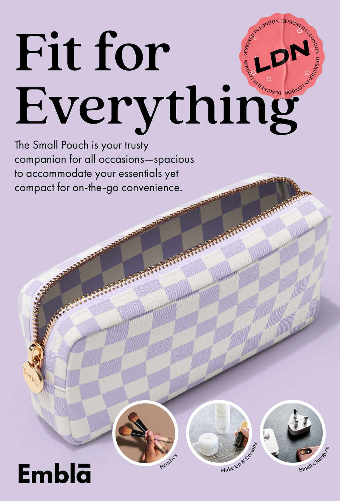 Checkered Small Dusty Rose Pouch