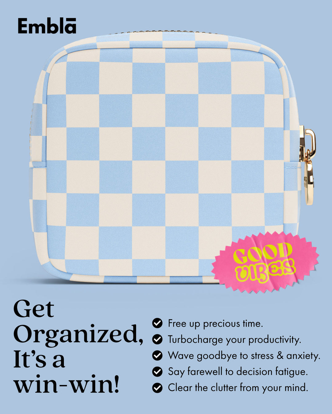 Checkered Mini Sky Pouch