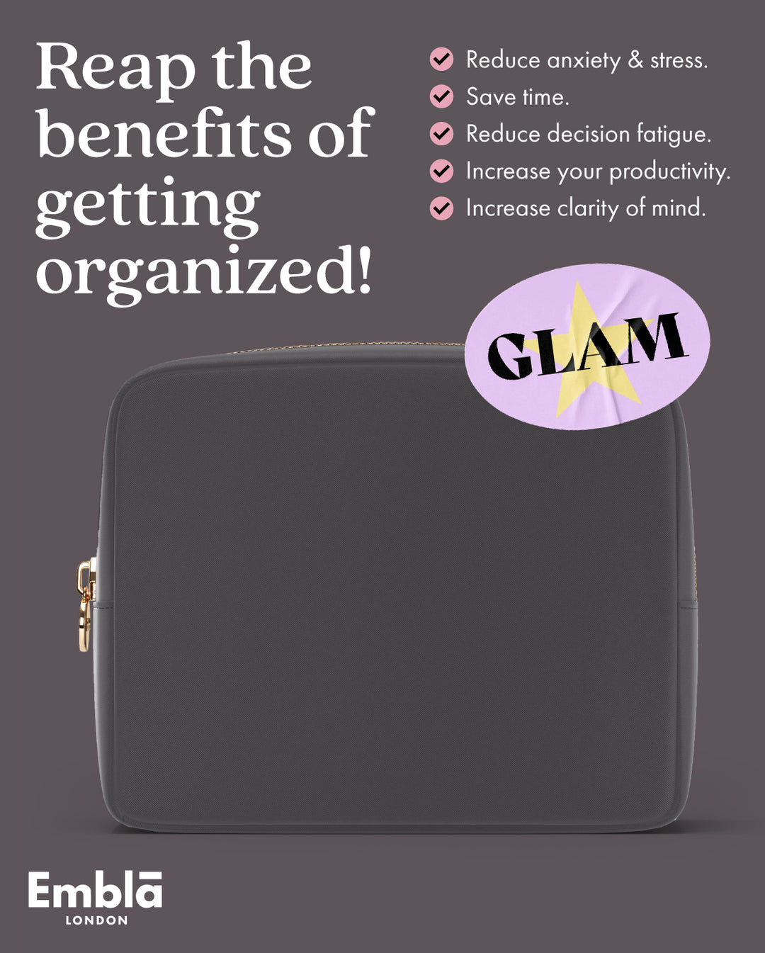 Solid Large Grey Pouch