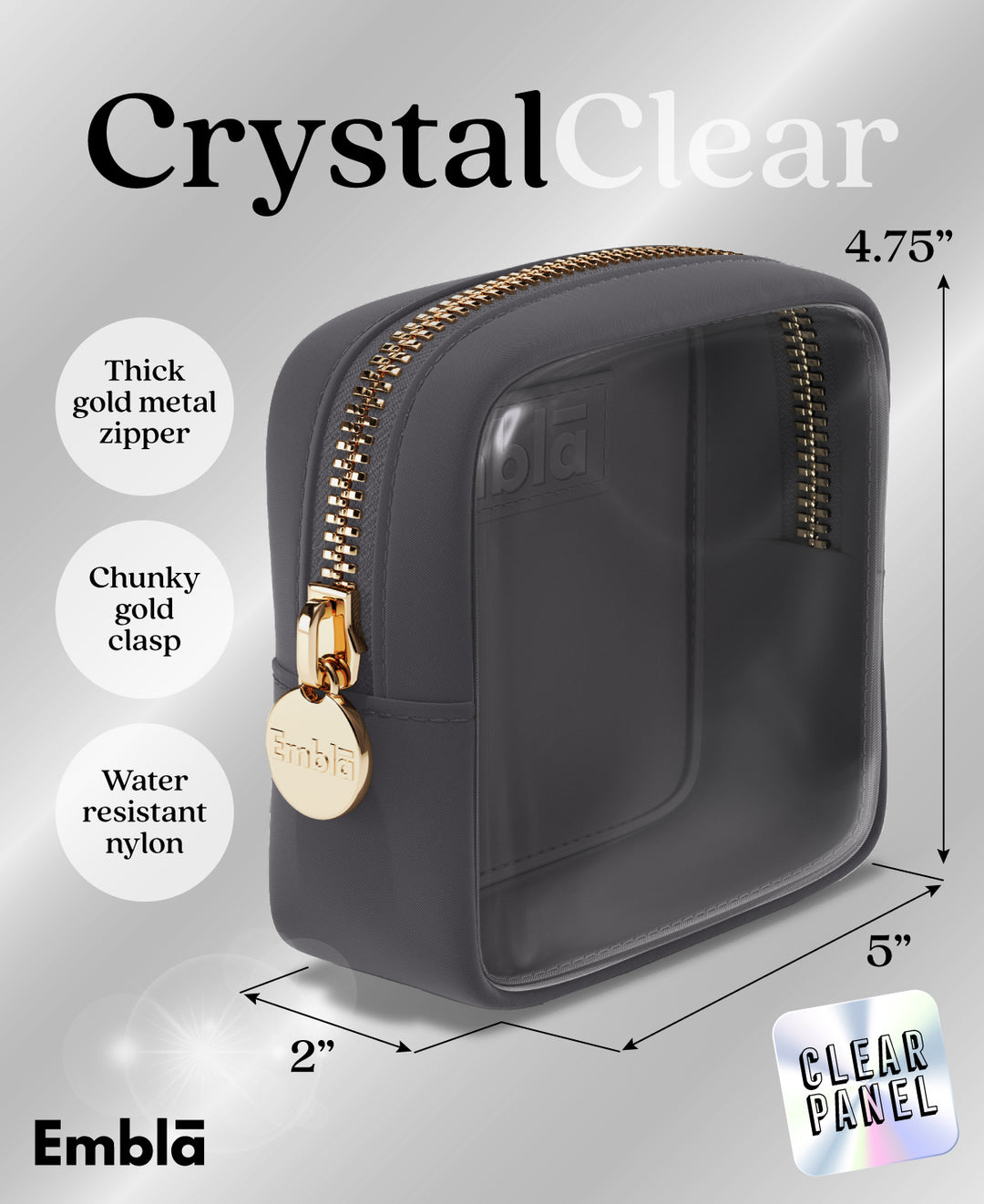 Clear Mini Grey Pouch