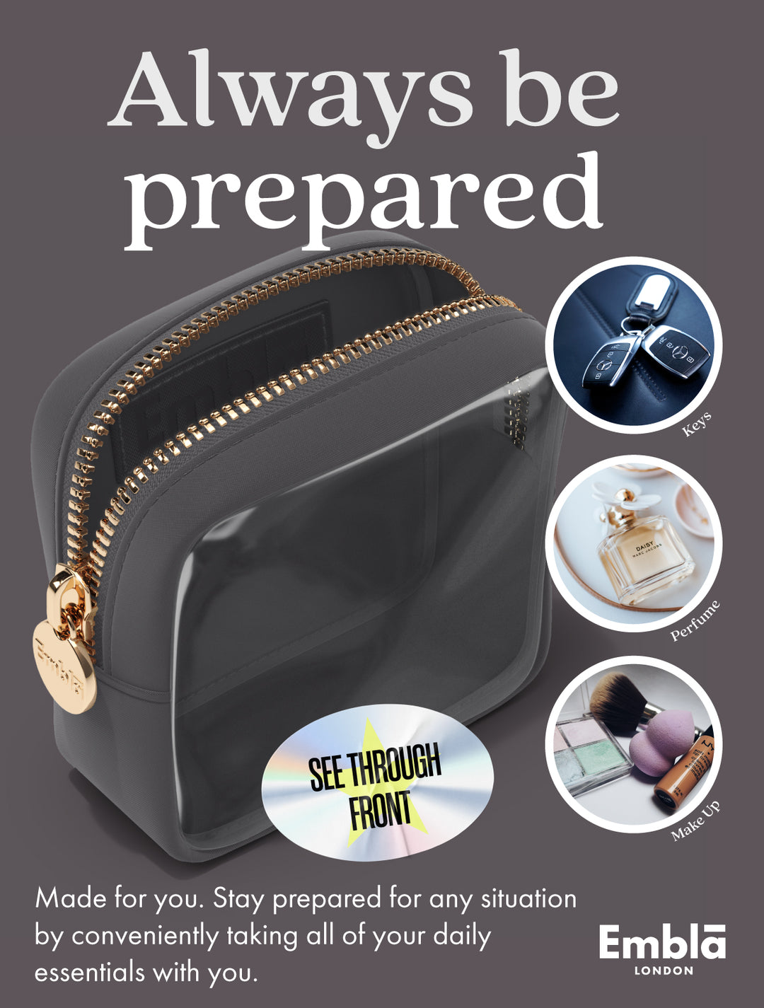 Clear Mini Grey Pouch