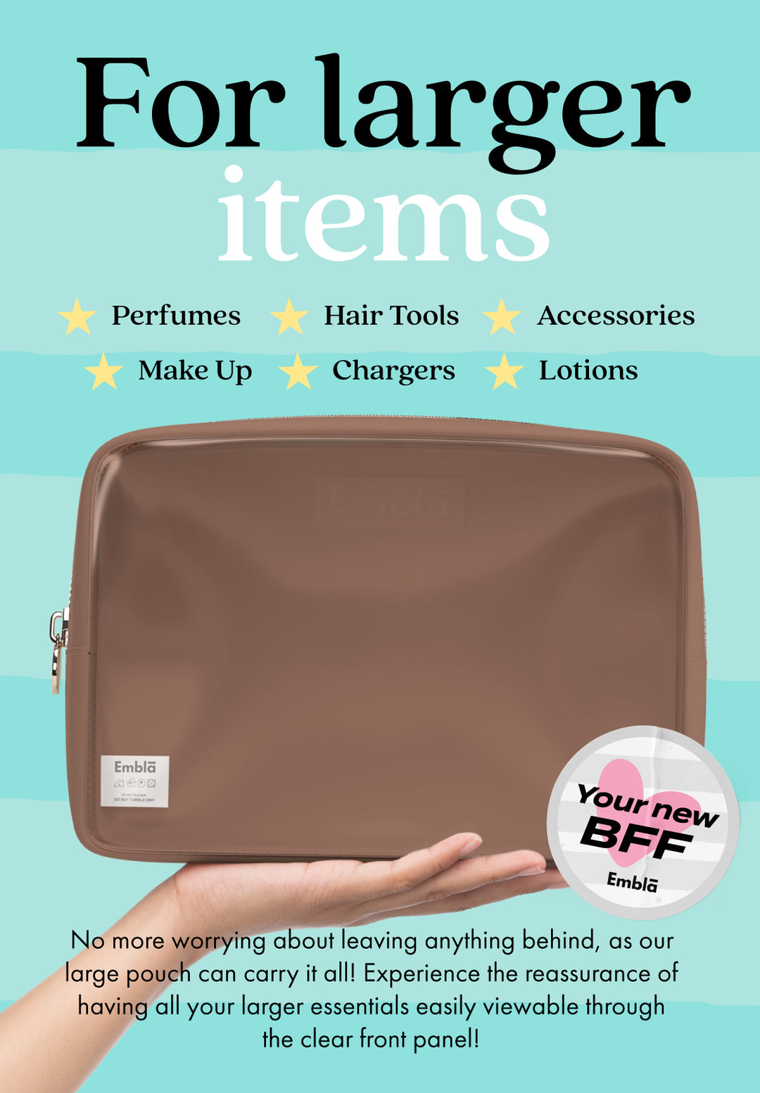 Clear Large Mocha Mousse Pouch