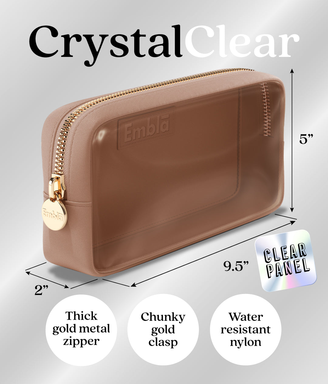 Clear Small Mocha Mousse Pouch