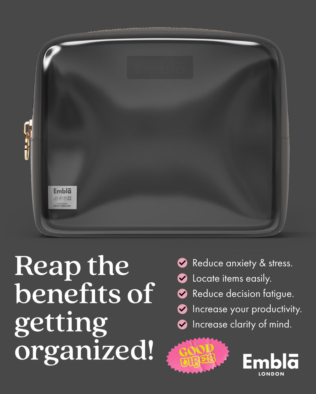 Clear Large Grey Pouch